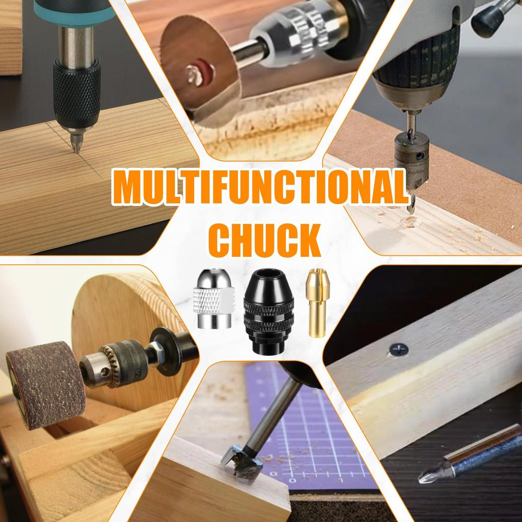 Multi Chuck 15Pcs Set Brass Collet Nut Kit Set Replacement Keyless Quick Change Chuck Rotary Tool Accessory