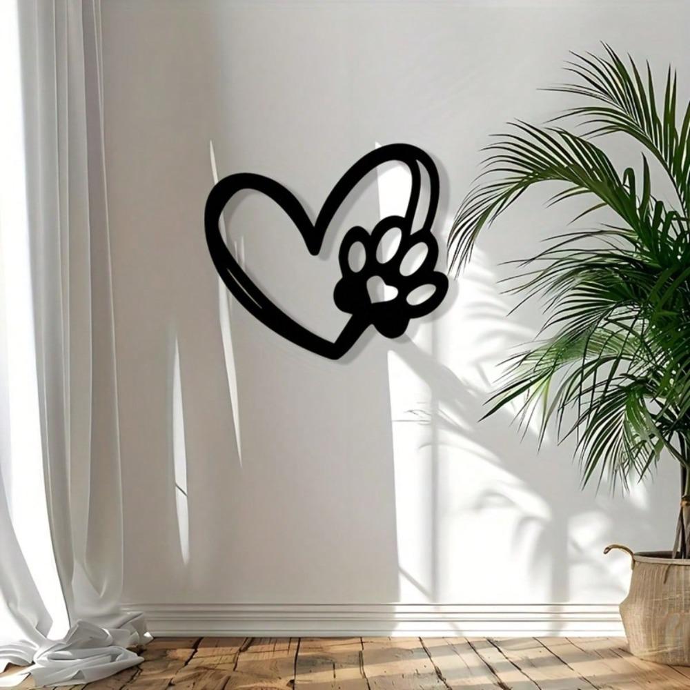 Metal Wall Art Pet Memorial Sculpture Dog Lover Gift Minimalist Black Iron Silhouette Indoor Outdoor Wall Decor