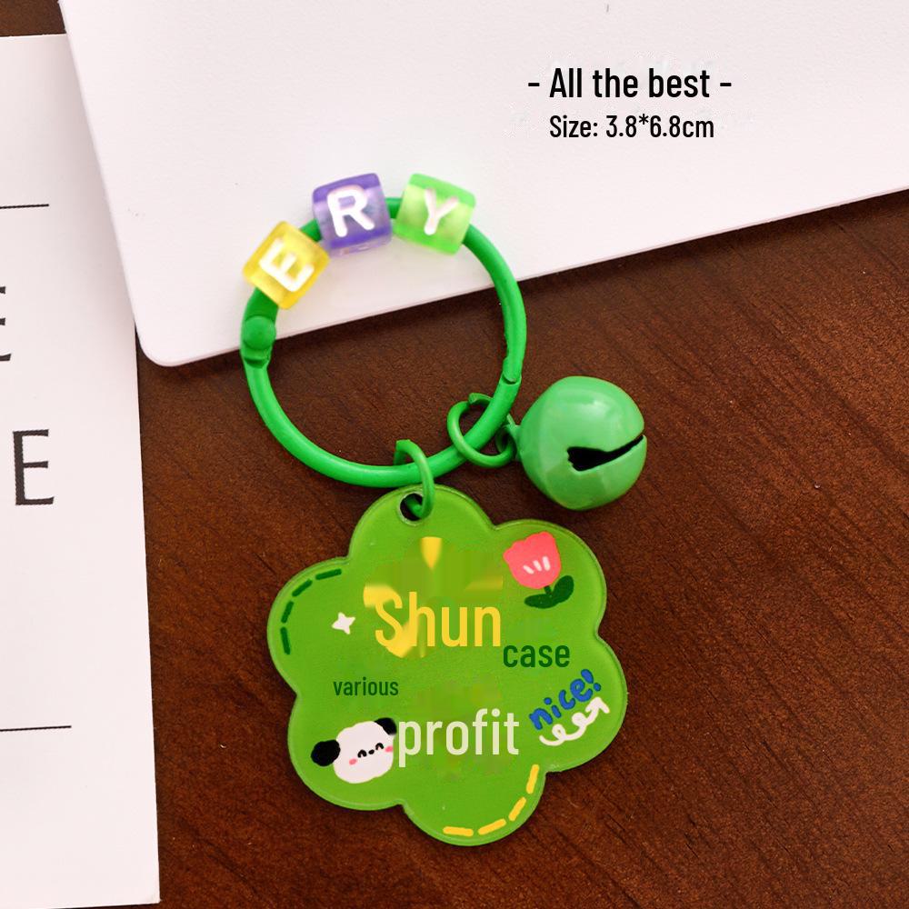 Акриловый брелок с мультяшным цветком и вдохновляющей подвеской-колокольчиком