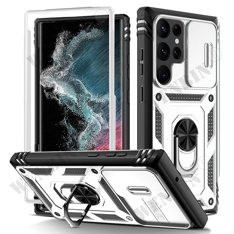 Чехол для Samsung S24 S23 Ultra S22 S21 FE A54 A53 A34 A33 A15 A14 A13 A24 A25 Прочный с подставкой 360 градусов для камеры