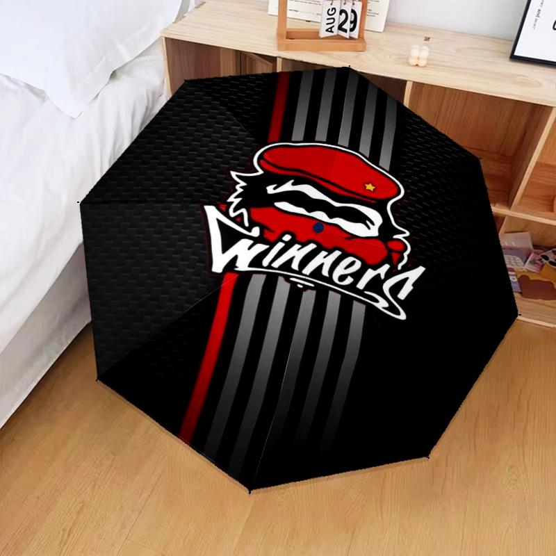 1PC Fc Crest Design Printed Umbrella Folding umbrella, automatic umbrella 8-Frame for Travel, camping Fan gifts Christmas Gifts