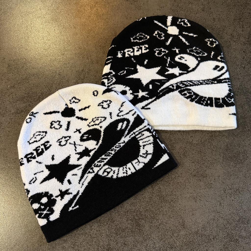 Ghost Halloween Skull Star Acrylic Wool Hat Trendsetting Design For Cold Weather