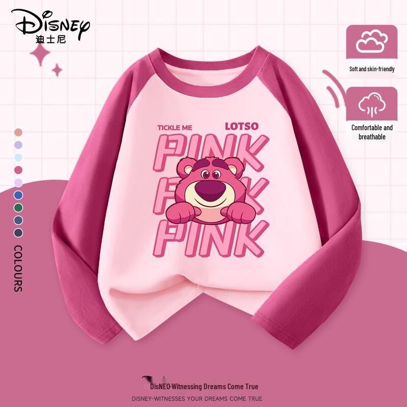 Disney Детский хлопковый топ с длинным рукавом и мультяшным принтом