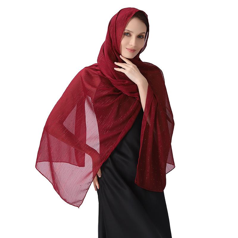 Элегантная шаль-накидка 70*200 см для женщин, официальная, легкий прозрачный шифон, со стразами и серебряной проволокой