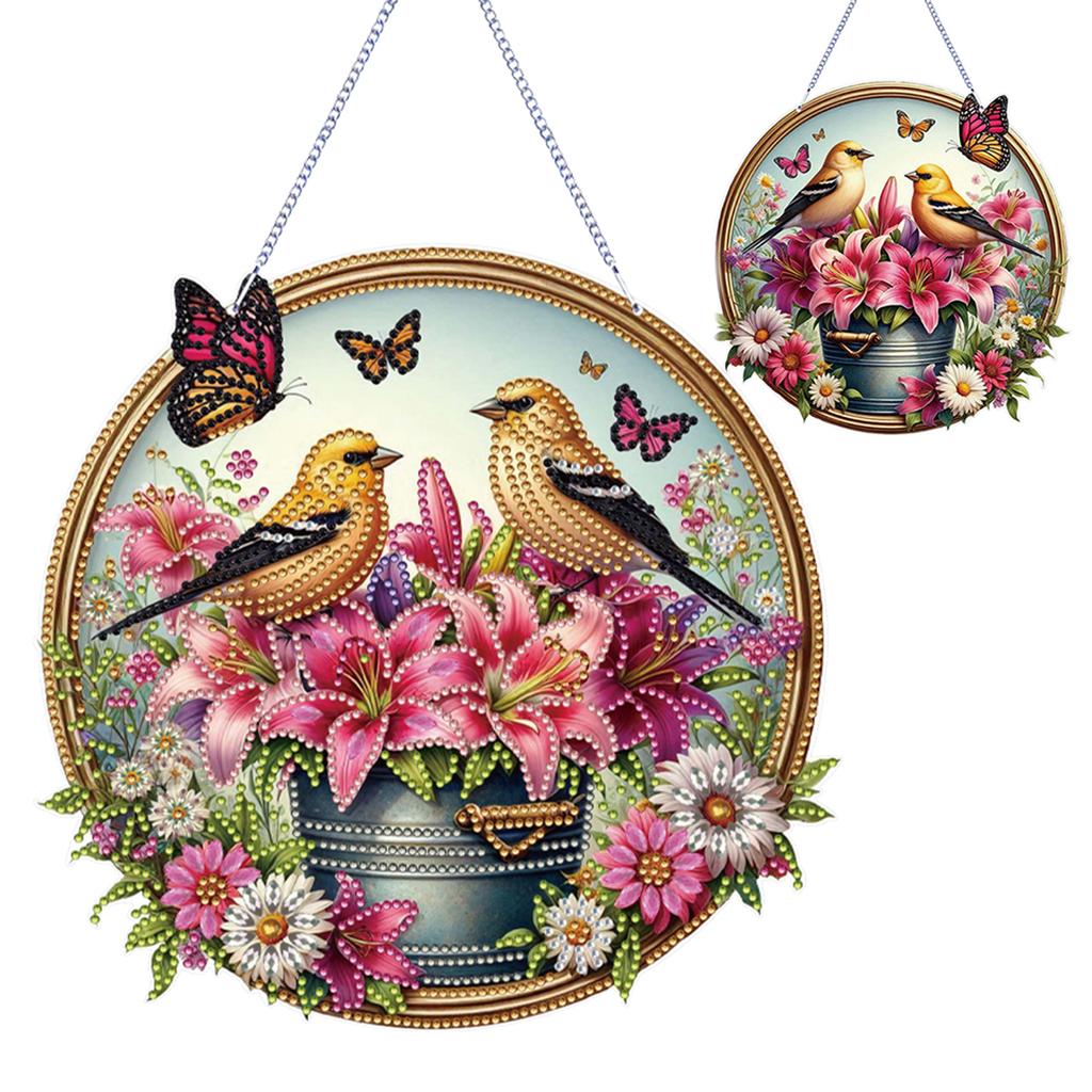 Diamond Painting Home Decor Double-Sided Printing 5D DIY Diamond Painting Dots Pendant Rhinestone Diamond Art Window Pendants