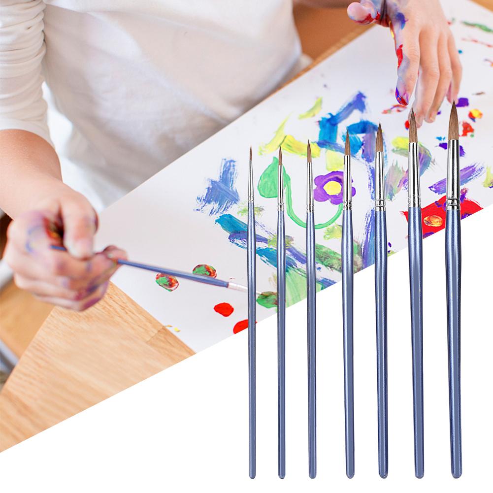 Набор из 7 кистей для рисования, шерсть волка, акварель, акрил, специальные инструменты для рисования для искусства