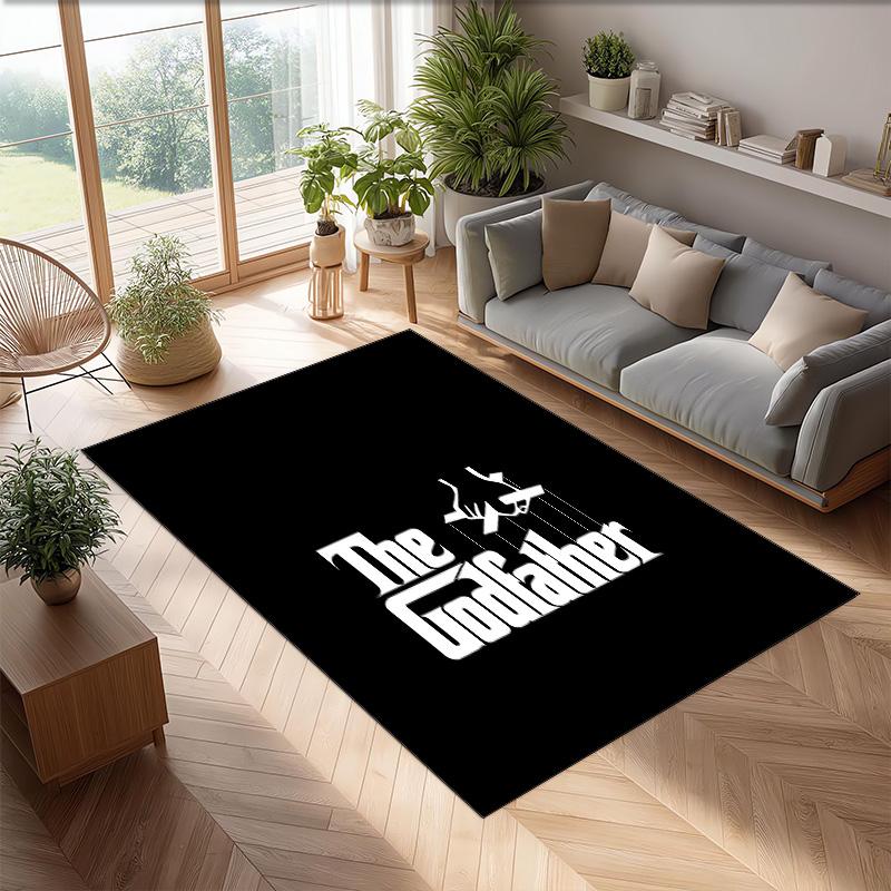 The Godfather Printed Crystal Velvet Area Rug, Soft Anti-Slip Water Absorbent Floor Mat for Living Room Bedroom