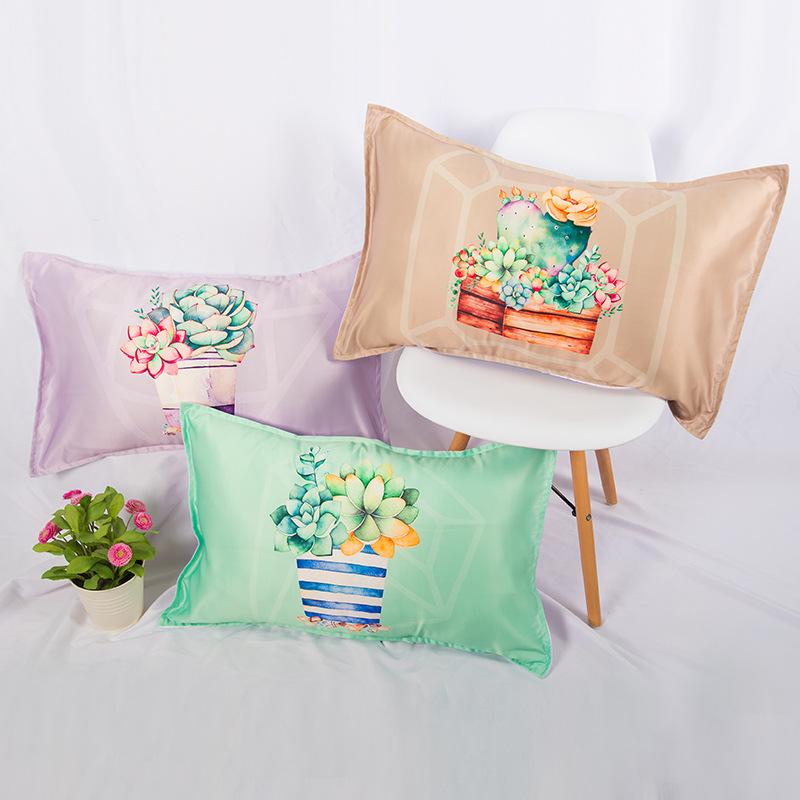 Simulated Silk Satin Velvet Pillowcase Pillowcase Cute Cartoon Student Children Pillowcase Modern Simple Plain Pillowcase