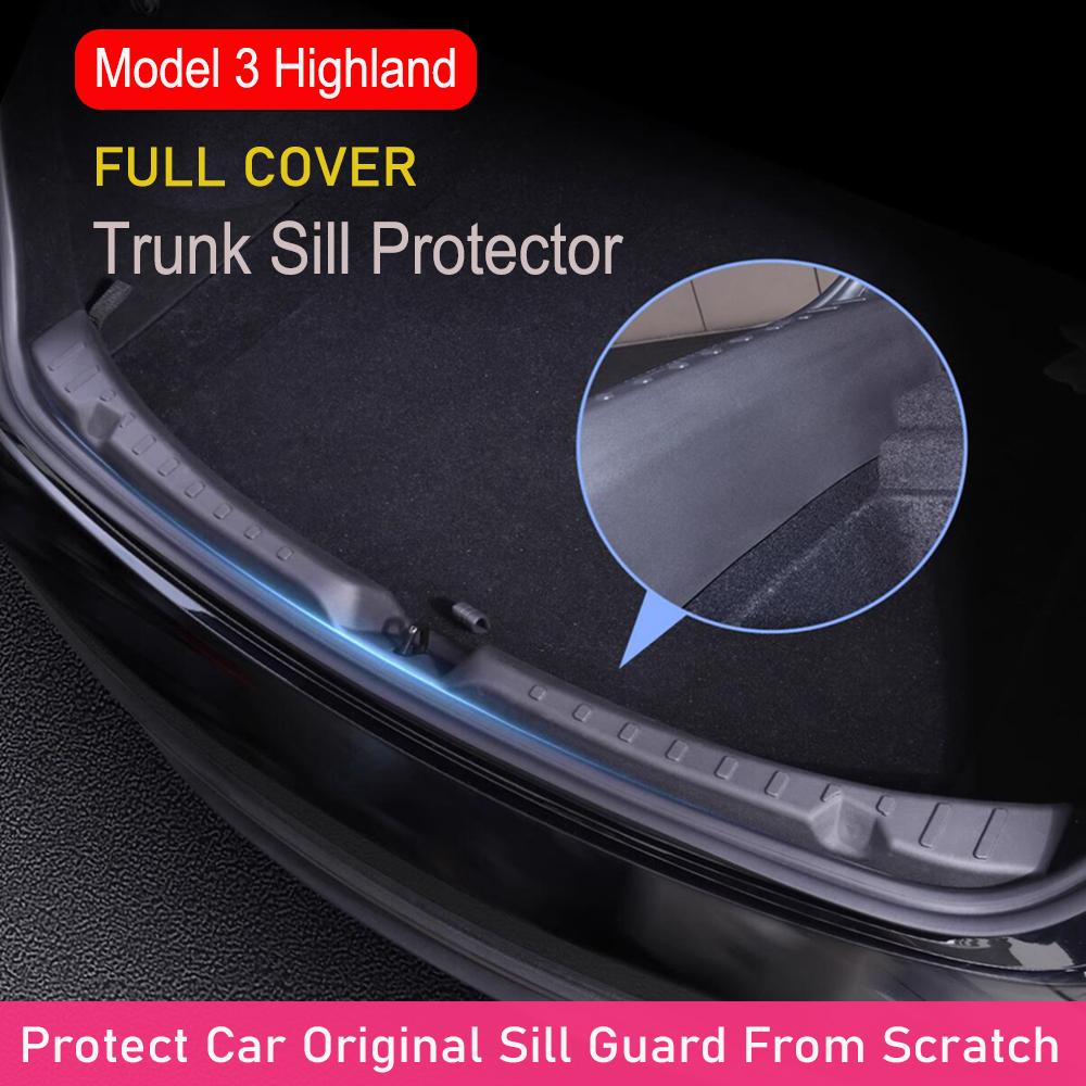 Защитная накладка на порог багажника для Tesla Model Y Juniper 2025 Model 3 Highland Защитная крышка заднего бампера Организатор Коврик для багажа Аксессуары