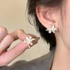 Простые серебряные серьги-гвоздики с цветами ириса для женщин, винтажные, элегантные, неправильной формы, металлические серьги, свадебная вечеринка, модные украшения
