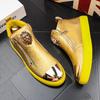 Модные мужские кроссовки из золотой кожи, панк, повседневная обувь, хип-хоп, мужские высокие кеды, ботильоны на молнии, плоская подошва, zapatos hombre A4