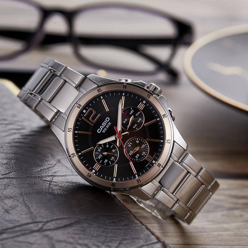 Casio Мужские часы Стандартная серия Черные MTP-1374D-1A2 MTP-1374D-1A2