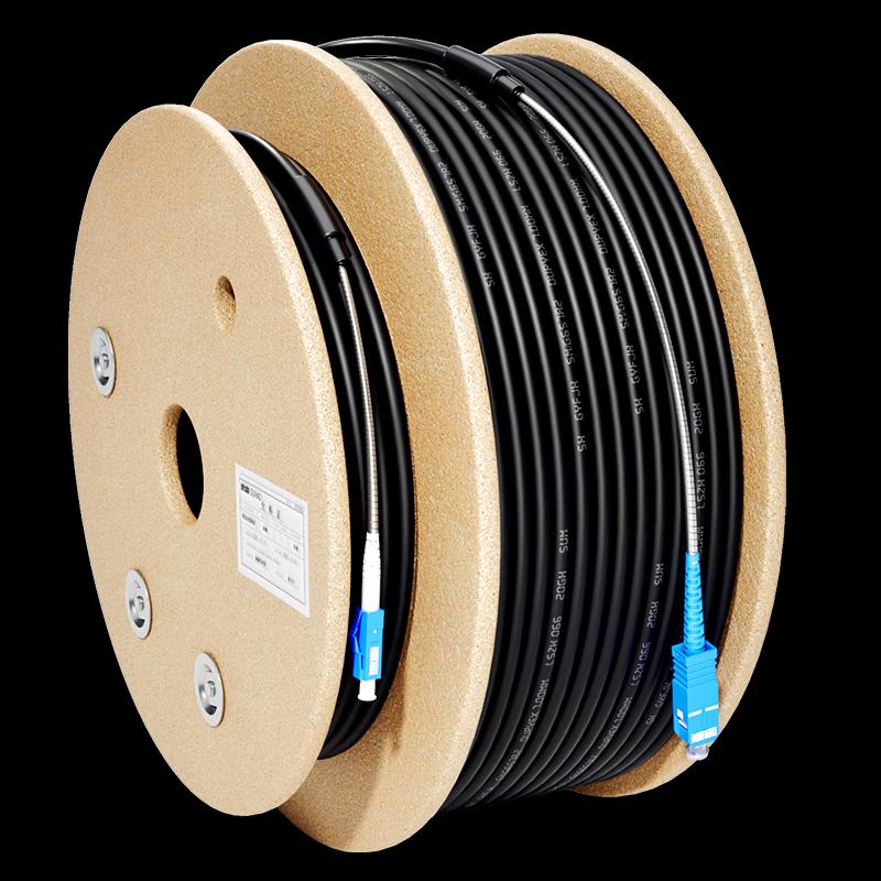 Outdoor Armored Single-Mode LC-SC Fiber Optic Patch Cable