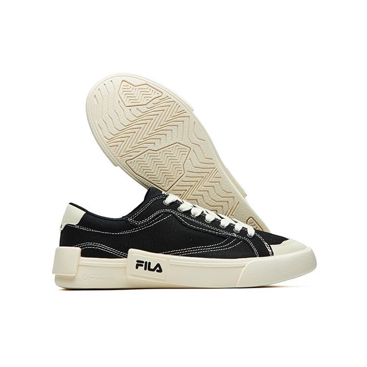 Fila Fusion Канвас Модные Удобные Прочные Легкие Низкие Кеды для Скейтбординга Женские Кроссовки Черный Белый T12W125107FBK