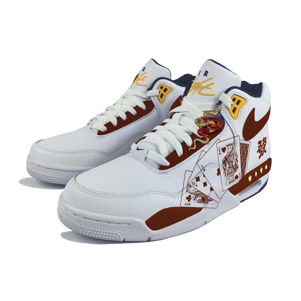 Nike Flight Legacy Амортизация Нескользящая Износостойкая Высокие Винтажные Баскетбольные Кроссовки Мужские Белые BQ4212-102(Команда183-)