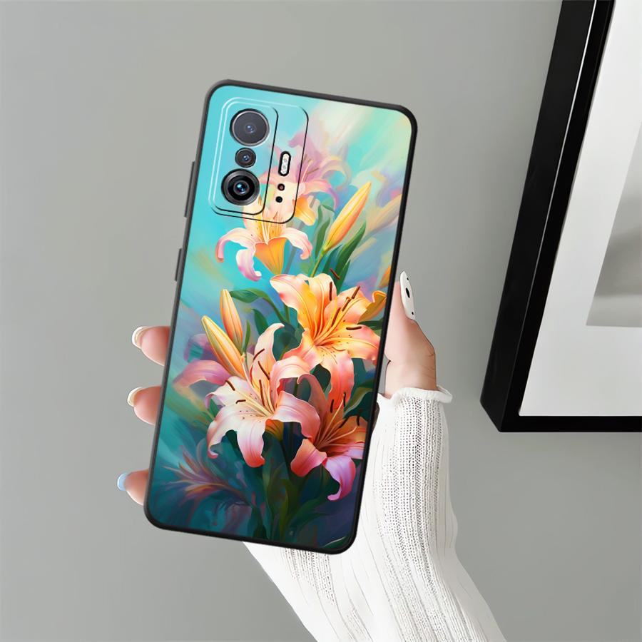 Чехол для Xiaomi Mi 11 12T Pro 12 11T 14 10T 13 Lite 12X Funda Чехол для телефона Простой Цветок