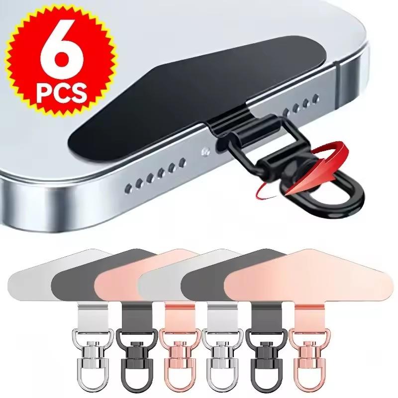 Anti-Lost Phone Lanyard Universal Replacement Connector Tether Tab Clip Metal Card Pad Adapter for IPhone Samsung Secure Fit