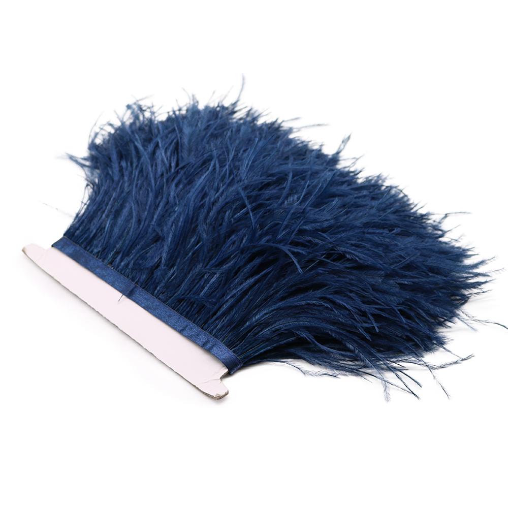 FeatherLight Blue Ostrich Feather Trim Ribbon Real Ostrich Feathers Fringe Trims for Party Clothing Sewing Decoration Plumes Diy Crafts