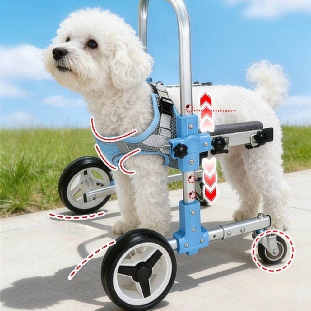 Pet Forelimb Wheelchair Breathable Small Dog Assisted Vehicle Adjustable Height Cat and Dog Forelimb Disabled Wheelchair