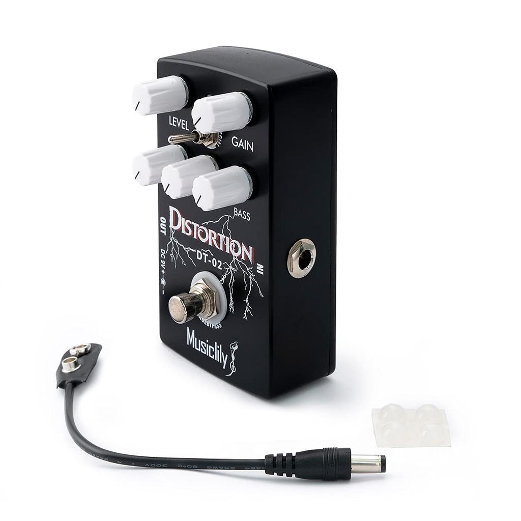 Musiclily Pro Distortion Guitar Effect Pedal with DC 9V Adapter Power Supply for Electric True Bypass Guitar/Bass,