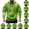 Men's Christmas Print Hooded Half-Zip Casual Sports Sweatshirt