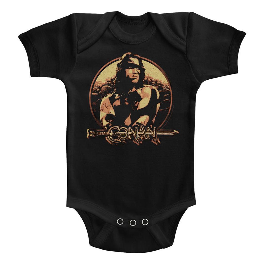 Conan The Barbarian Shield Black Baby Romper T-Shirt