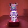 LED Night Light 3D Fireworks Bear Projection Colorful USB Atmosphere Dimming Living Decorative Decor Room Glass Fireworks