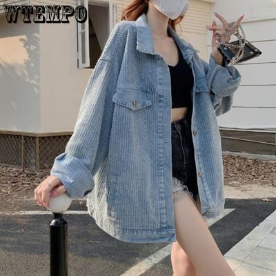 Джинсовая короткая куртка с длинными рукавами. Корейская версия свободной тонкой куртки Sense в нишевом дизайне в стиле ретро.