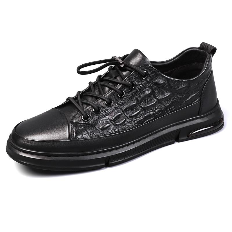 Мужская обувь из натуральной кожи высокого качества, повседневные модные кроссовки, мужская черная крокодиловая кожа, удобная роскошная мужская обувь