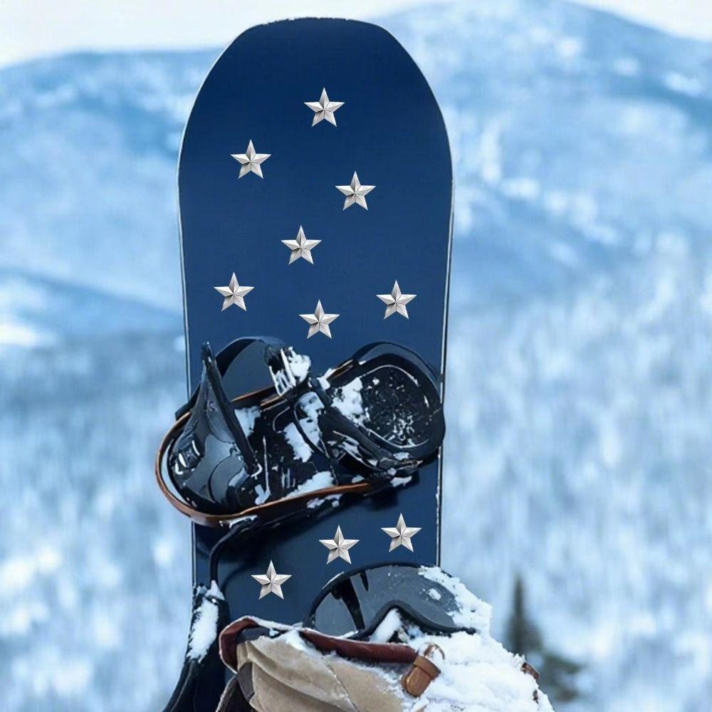 10Pcs Self-adhesive Snowboard Stomp Pad Alloy Snowboard Traction Cleats  Board Grip