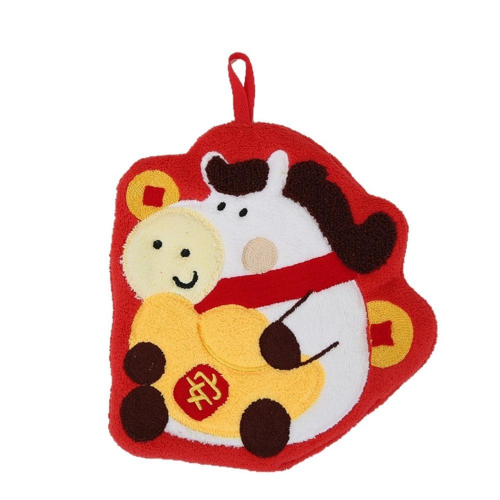 Быстросохнущее мультяшное полотенце для рук, впитывающее, для весеннего фестиваля, мягкое, символизирующее благословение и удачу, для ванной комнаты.