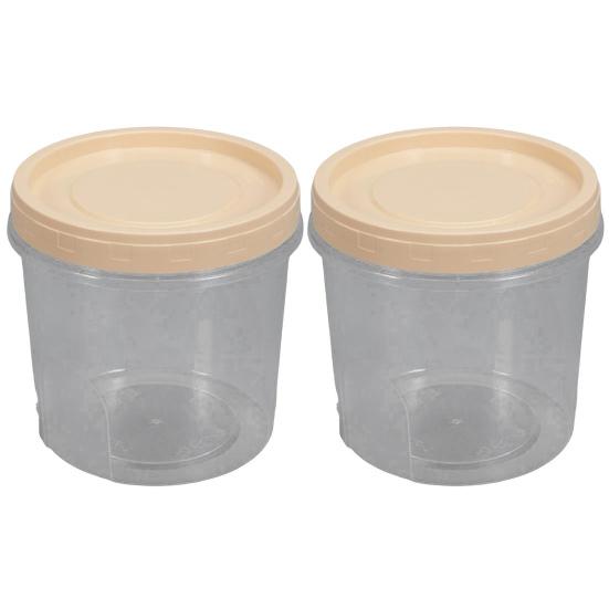 Набор из 2 герметичных контейнеров для морозильной камеры с закручивающимися крышками, 400/500/700 мл, герметичная коробка для овощей и фруктов, не содержащая BPA, для приготовления кухонной еды, герметичный круглый контейнер