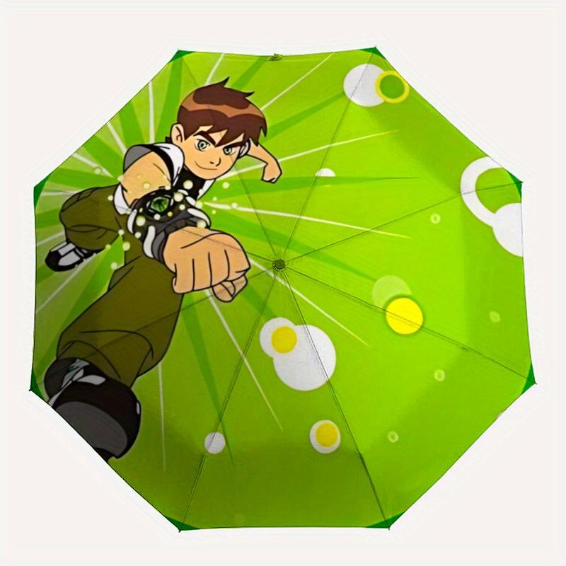 1 шт. Автоматический складной зонт Ben 10, персональный, портативный, складная конструкция, 8-реберный железный каркас, всесезонный повседневный наружный аксессуар для