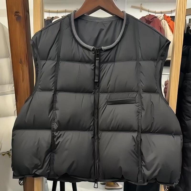 Winter puff down cotton vest women's loose leisure college style sleeveless vest warm vest