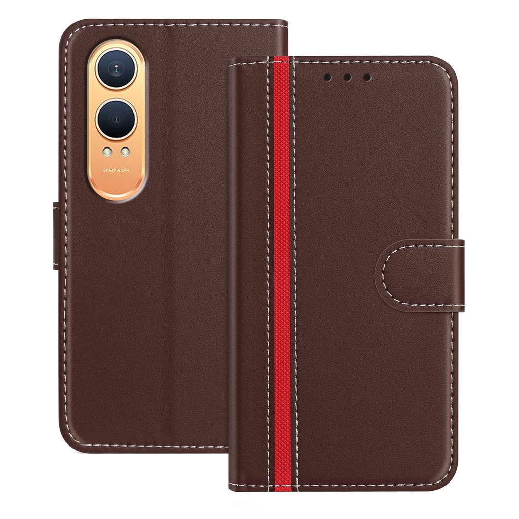 For OnePlus Nord CE4 Lite 5G Phone Cases Wallet Stand Color Splicing Leather Cover with Magnetic Clasp
