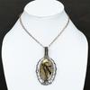Septarian Stone Gemstone Copper Wire Wrap Jewelry Pendant 3.35"