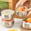 316 Нержавеющая сталь миски для рисового супа с крышкой детская посуда антиожоговые двухслойные контейнеры для еды для детей 380 мл