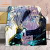 Cartoon Anime Jujutsu Kaisen Throws Blanket Soft Featuring Yuji Megumi Obara and Satoru Gojo Blanket for Travel Beding Bed