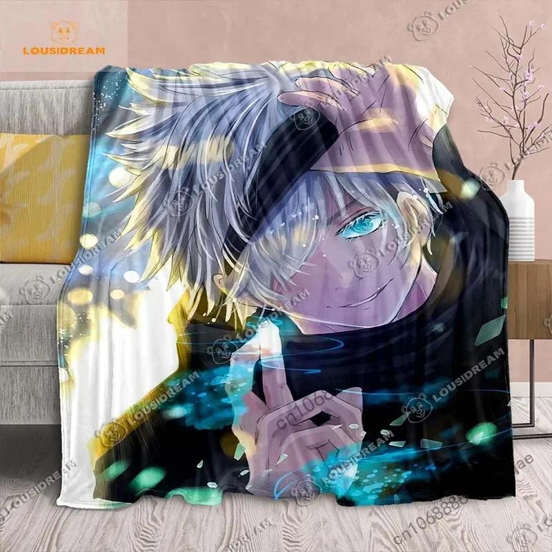 Cartoon Anime Jujutsu Kaisen Throws Blanket Soft Featuring Yuji Megumi Obara and Satoru Gojo Blanket for Travel Beding Bed