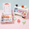 Simulation Children Play House Ice Cream Ice Cream Sale Shop Commissary Checkout Page Role Play Wooden Toy