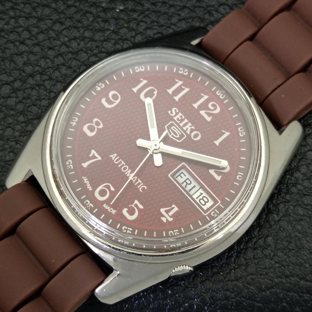 Б/У винтажные мужские часы SEIKO 5 AUTOMATIC JAPAN с коричневым циферблатом a434992-2 R122-a434992