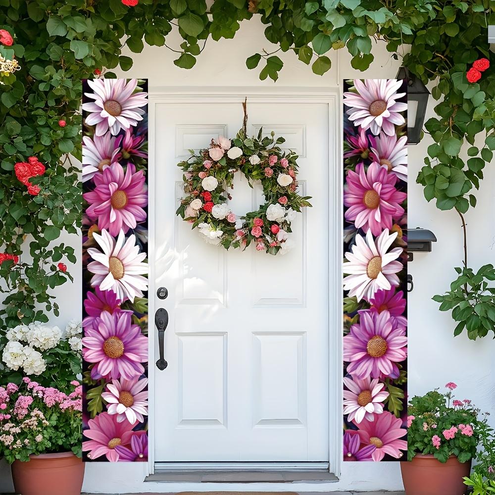 2pcs Spring Daisy Indoor/Outdoor Door Couplet Multicolor Polyester
