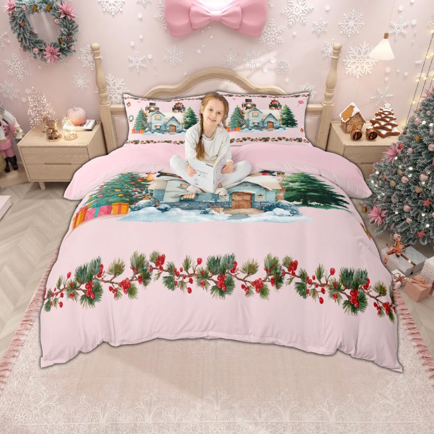Homewish Кавайный Набор Пододеяльников с Пряничным Солдатом-Щелкунчиком Merry Xmas Санта-Клаус Постельное Белье Рождественская Елка Снеговик Чехол на Одеяло