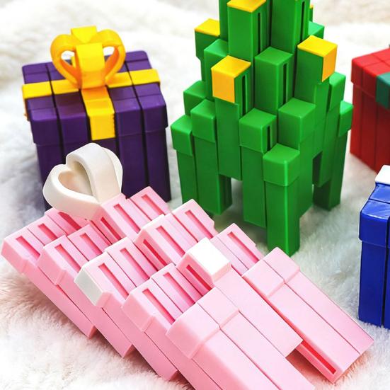 Подарочная коробка Игрушка-непоседа 3D-печать Рождественское украшение Трансформируемая подарочная коробка Игрушка для снятия стресса Наполнитель для чулка для подростков и взрослых Праздничное украшение