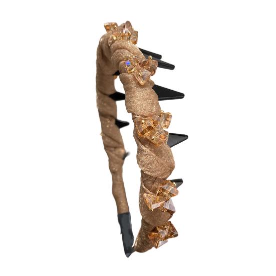 Женская повязка на голову, блестящие стразы, яркий цвет, тканевая обертка, обруч для волос, противоскользящие зубчики, аксессуары для волос