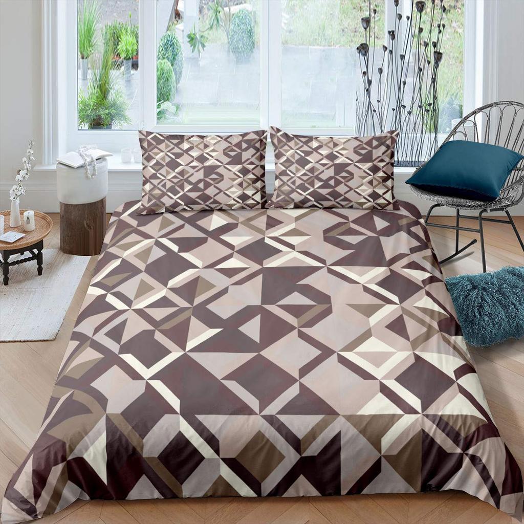 Комплект постельного белья с геометрическим рисунком, шестиугольный сотовый комплект постельного белья 3D для детей, мальчиков и девочек, 2/3 шт., комплект пододеяльников и наволочек