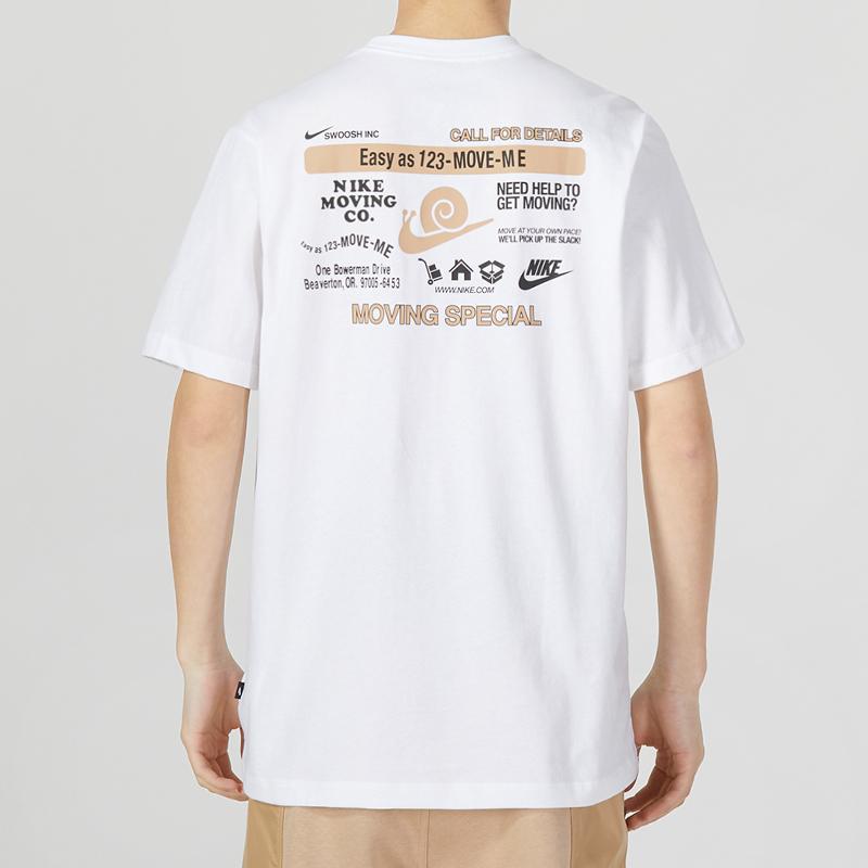 Nike T Shirts Men's White Crew Neck Moderate Straight Fit DZ2846-100