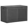 VidaXL Garden Storage Box 180 L Black PP Rattan