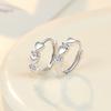New Silver Color Temperament Heart-shaped Earrings Fashion Heart Hoop Earrings Wild Earrings ARI