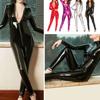 Женский однотонный комбинезон на молнии из искусственной лакированной кожи, обтягивающая клубная одежда